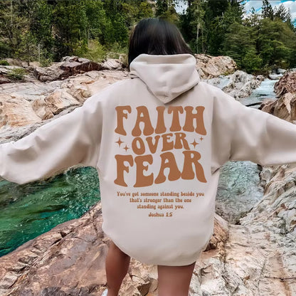 "Faith Over Fear Christian Hoodie – Stylish & Cozy Religious Sweatshirt for Women"