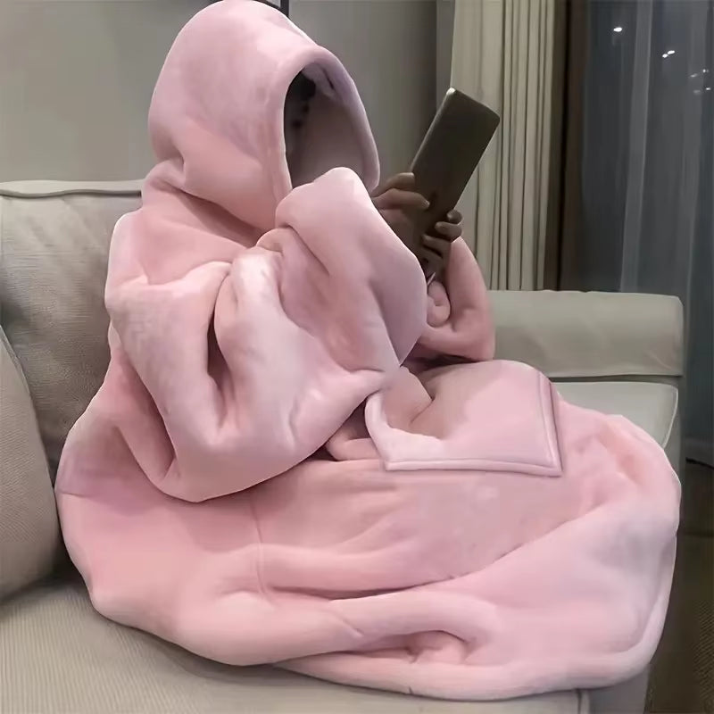 "Ultra-Soft Oversized Wearable Blanket Hoodie – Cozy, Fluffy & Perfect for Snuggling!"