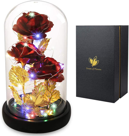 Enchanted Galaxy Rose in Glass Dome – Romantic Valentine’s Gift