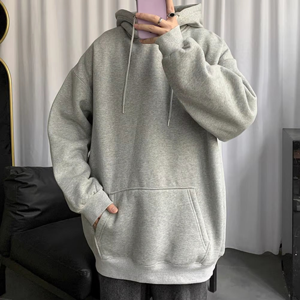 Boys Grils Casual Hoodies Hooded Sweatshirt Men Women Oversized Hoodie Autumn Winter Front Pocket Pullover Solid Couple Clothes