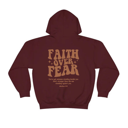 "Faith Over Fear Christian Hoodie – Stylish & Cozy Religious Sweatshirt for Women"