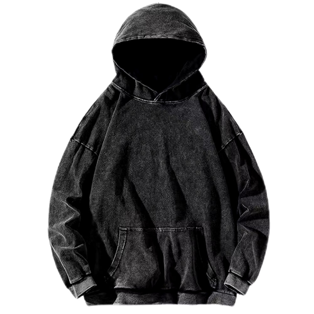 Vintage Washed Oversized Hoodie – Unisex Streetwear with Big Pocket & Thick Fabric