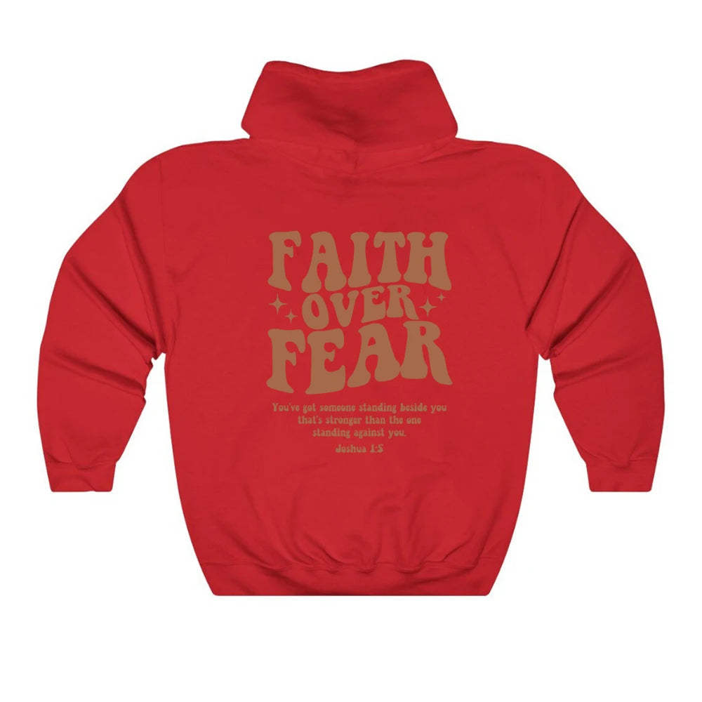 "Faith Over Fear Christian Hoodie – Stylish & Cozy Religious Sweatshirt for Women"