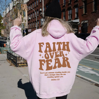 "Faith Over Fear Christian Hoodie – Stylish & Cozy Religious Sweatshirt for Women"