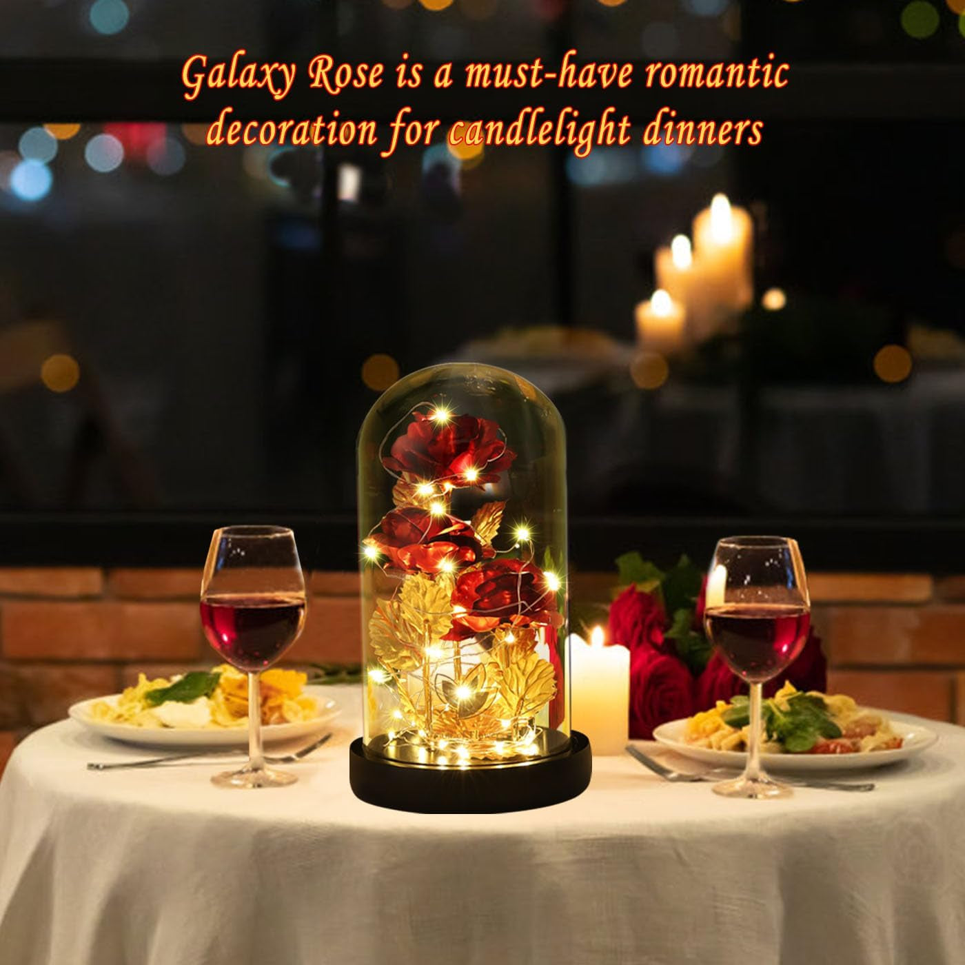 Enchanted Galaxy Rose in Glass Dome – Romantic Valentine’s Gift