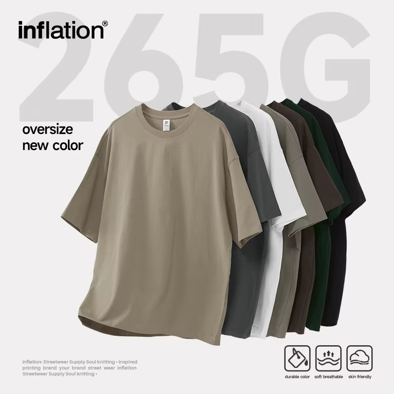 Premium 100% Cotton Heavyweight Oversized T-Shirt – 265GSM Soft Touch Unisex Hip-Hop Tee